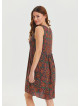 V Neck Button Detail Sleeveless Green Midi Dress 4576
